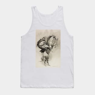 As They Threw their Animals Back upon their Haunches by Frederic Remington Tank Top